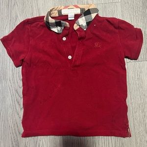 Kids Red Burberry Polo shirt size 2Y